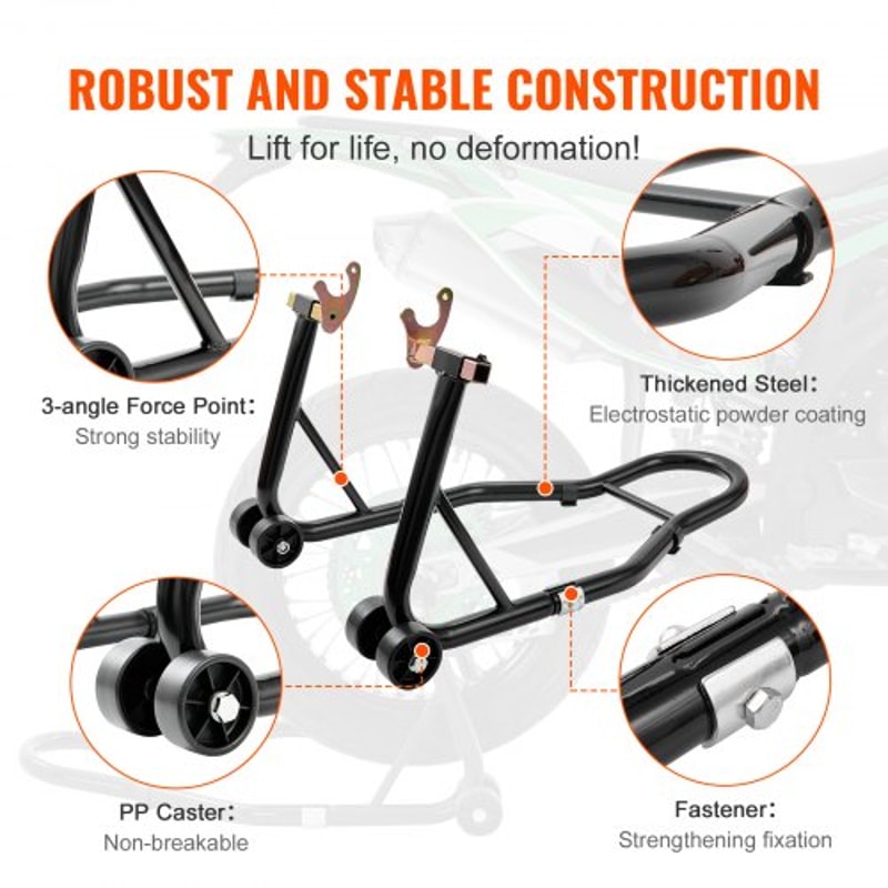 Heavy Duty Motorcycle Rear Wheel Stand With U L Forks Lift Jack 2