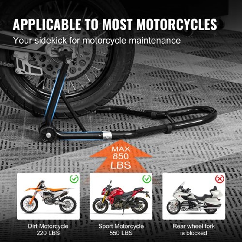 Heavy Duty Motorcycle Rear Wheel Stand With U L Forks Lift Jack 3