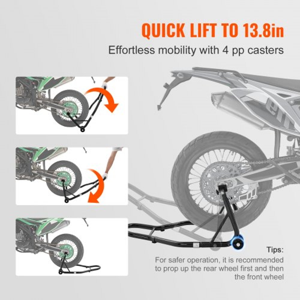 Heavy Duty Motorcycle Rear Wheel Stand With U L Forks Lift Jack 4