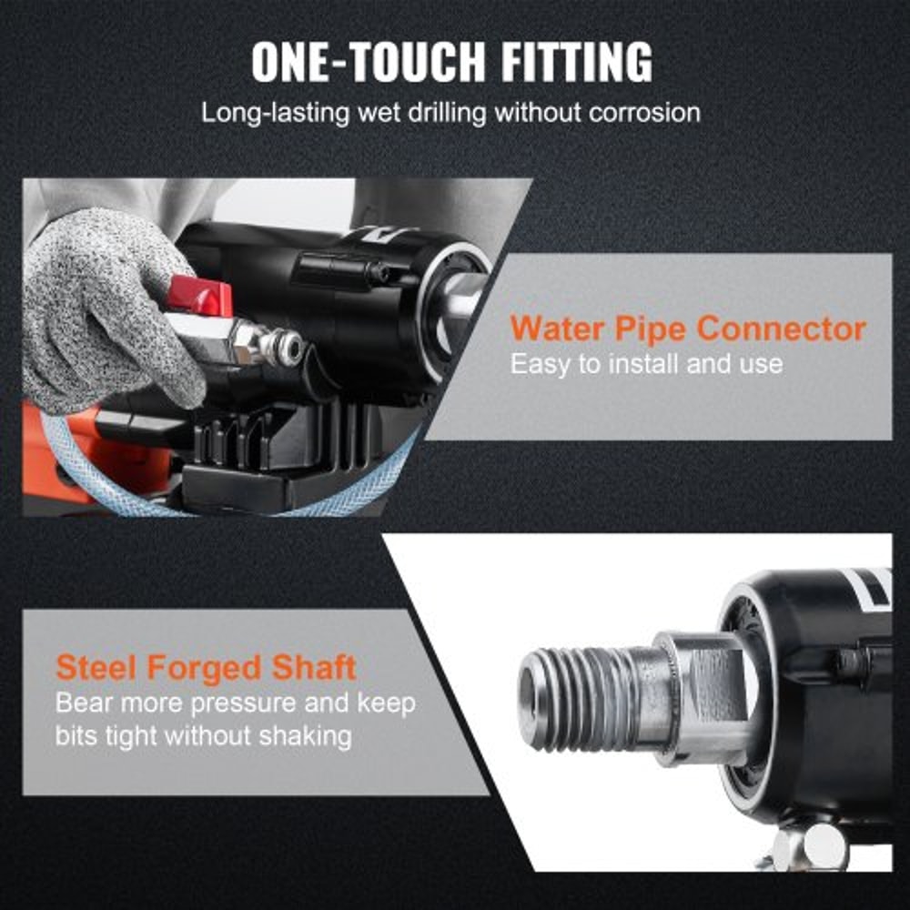 8in Wet Dry Diamond Core Drill Machine 2500W Concrete Drill Rig 3