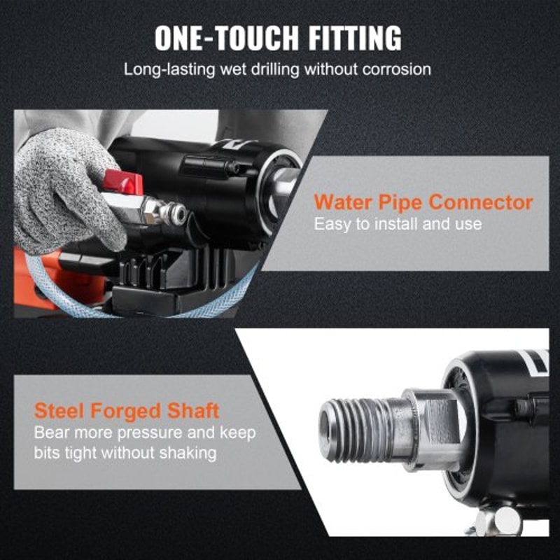 8in Wet Dry Diamond Core Drill Machine 2500W Concrete Drill Rig 3