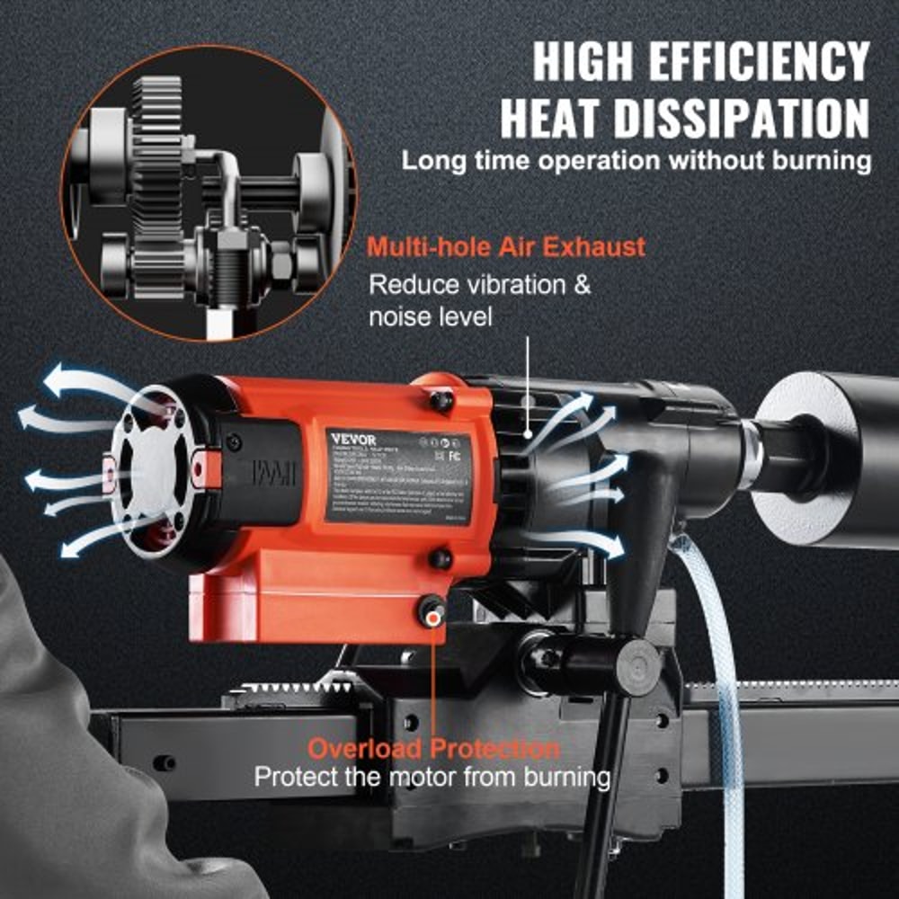 8in Wet Dry Diamond Core Drill Machine 2500W Concrete Drill Rig 4