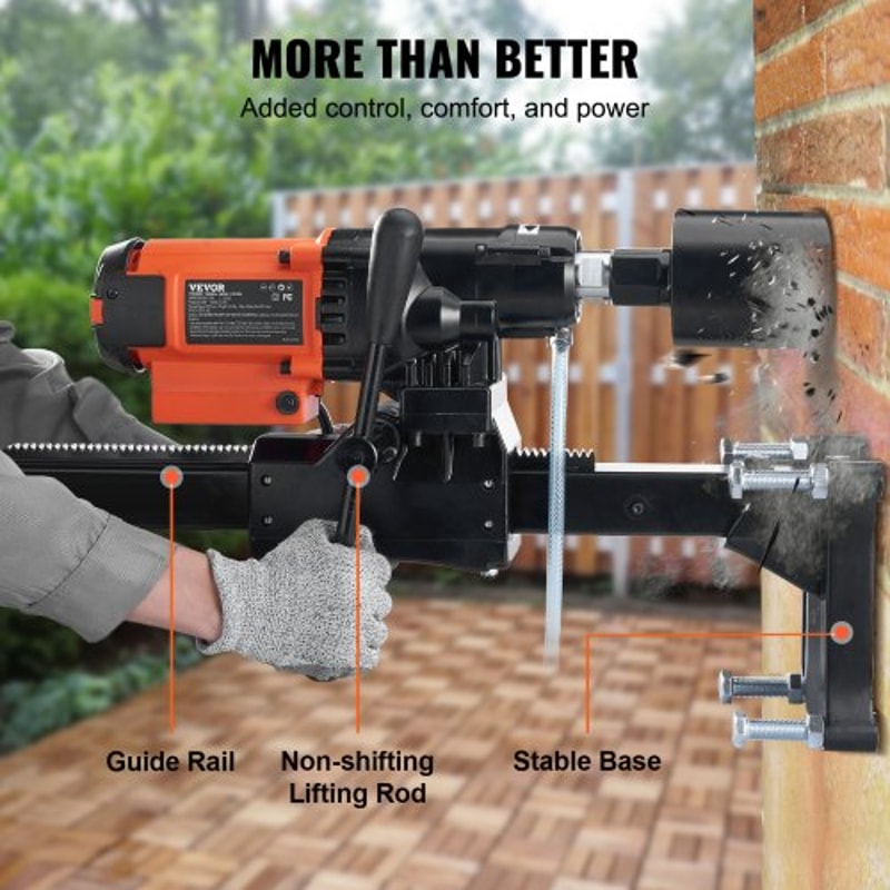 8in Wet Dry Diamond Core Drill Machine 2500W Concrete Drill Rig 5