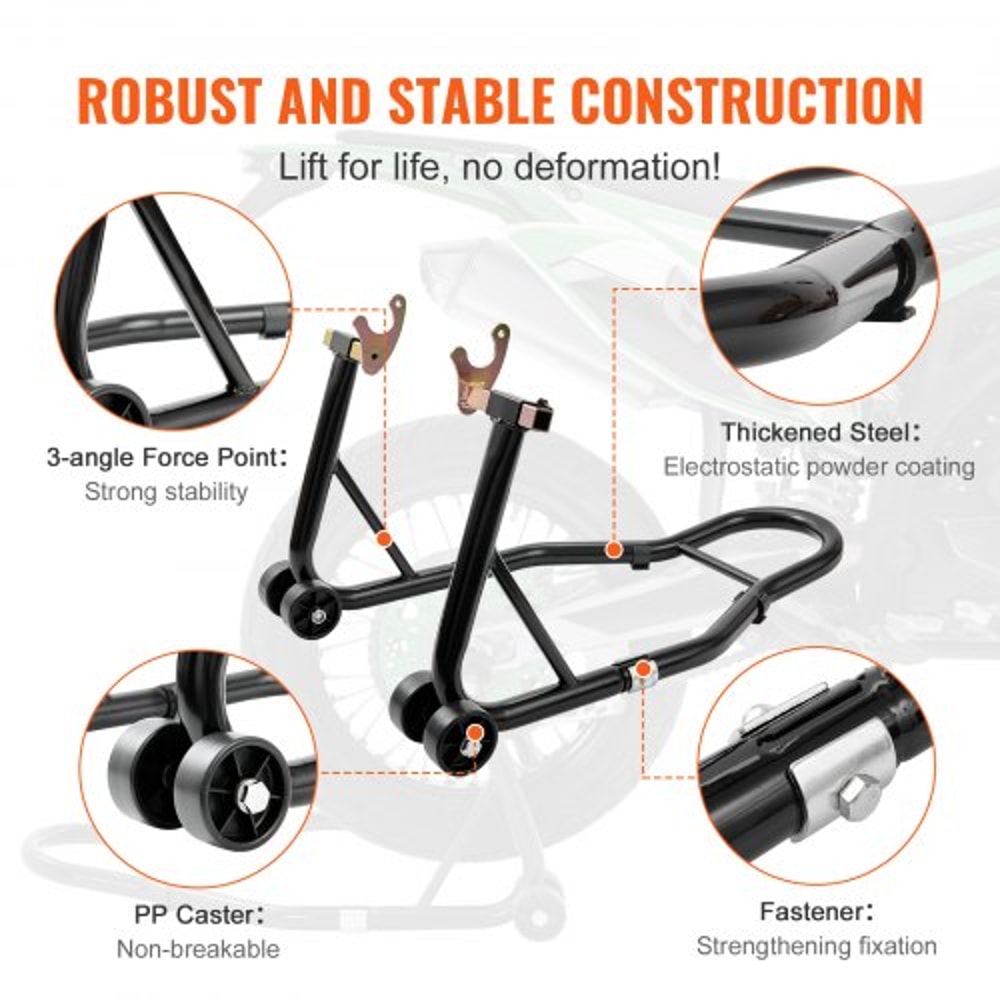 850LB Universal Motorcycle Paddock Stand Combo Front & Rear Wheel Lift Stand