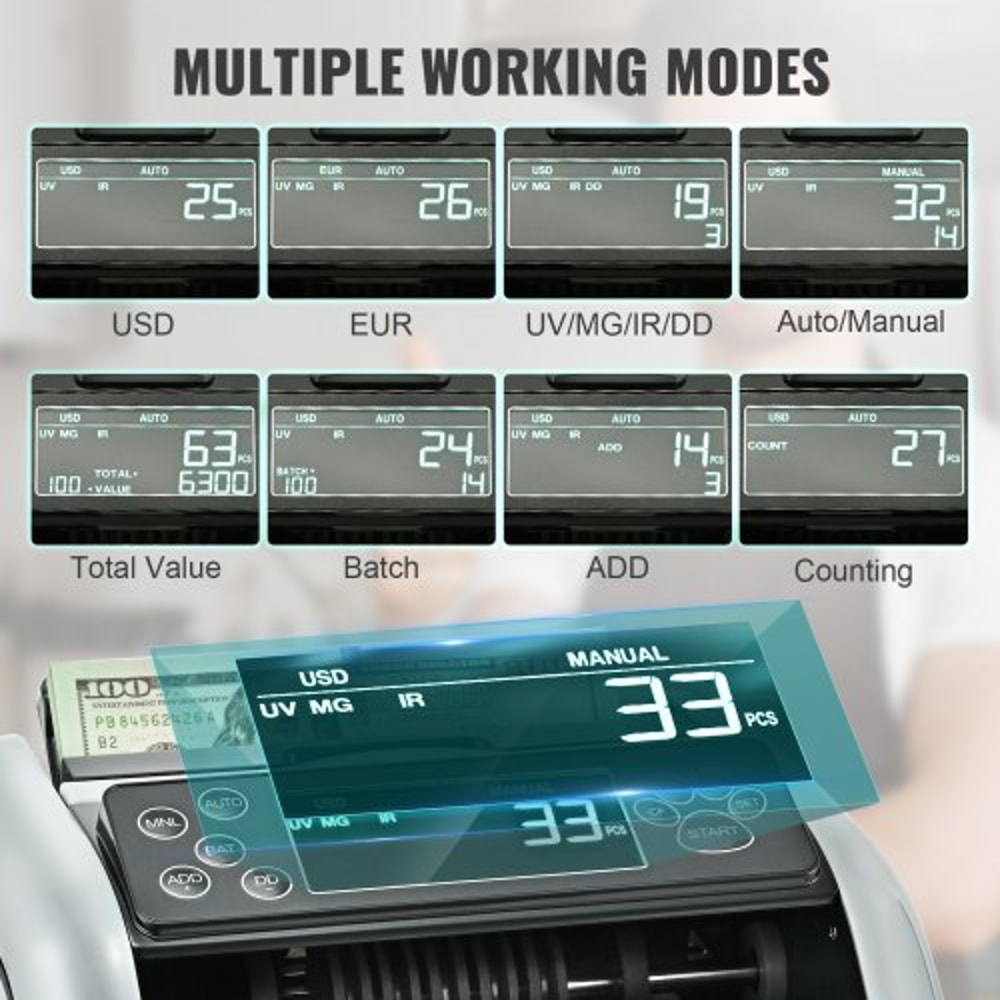 Smart Money Counter Machine With Counterfeit Detection Cash Counter For Small Business 2
