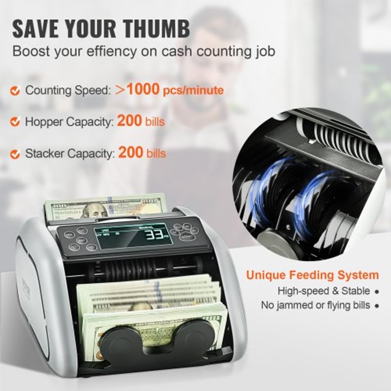 Smart Money Counter Machine With Counterfeit Detection Cash Counter For Small Business 3