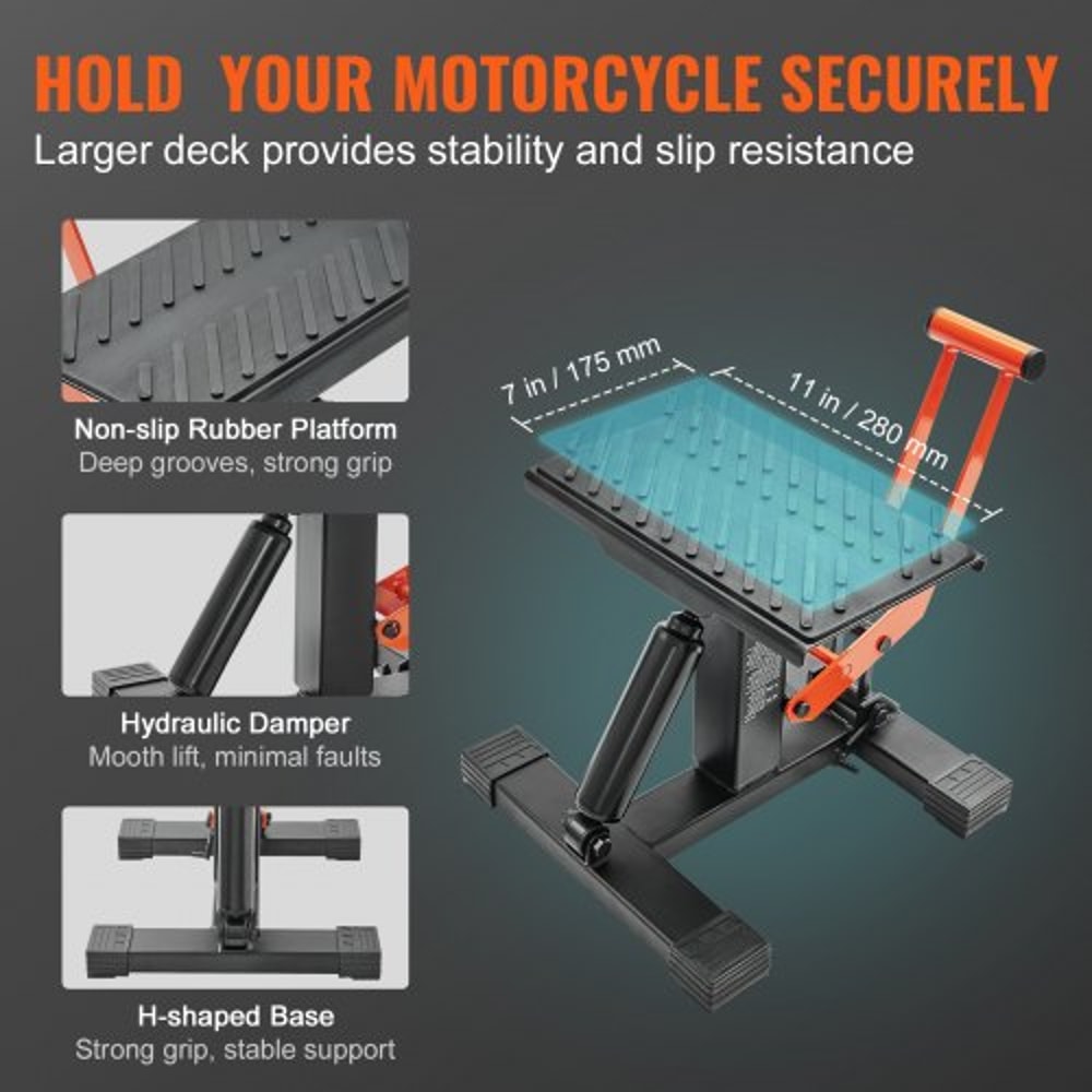 Hydraulic Dirt Bike Lift Stand 440 Lbs Motorcycle Jack With Adjustable Height Hoist Table 2