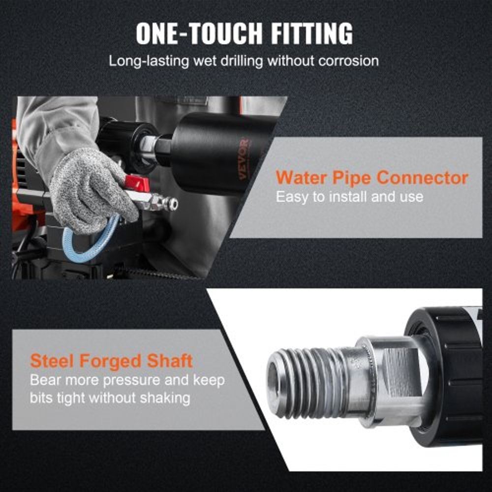 10Inch Diamond Core Drill Machine With Stand 2500W Wet Concrete Drilling Rig 3