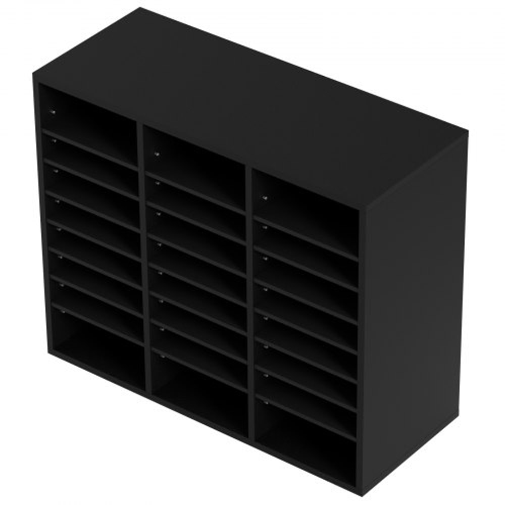 24Compartment Wood Literature Organizer With Adjustable Shelves For Office Classroom Mailroom Stor 7