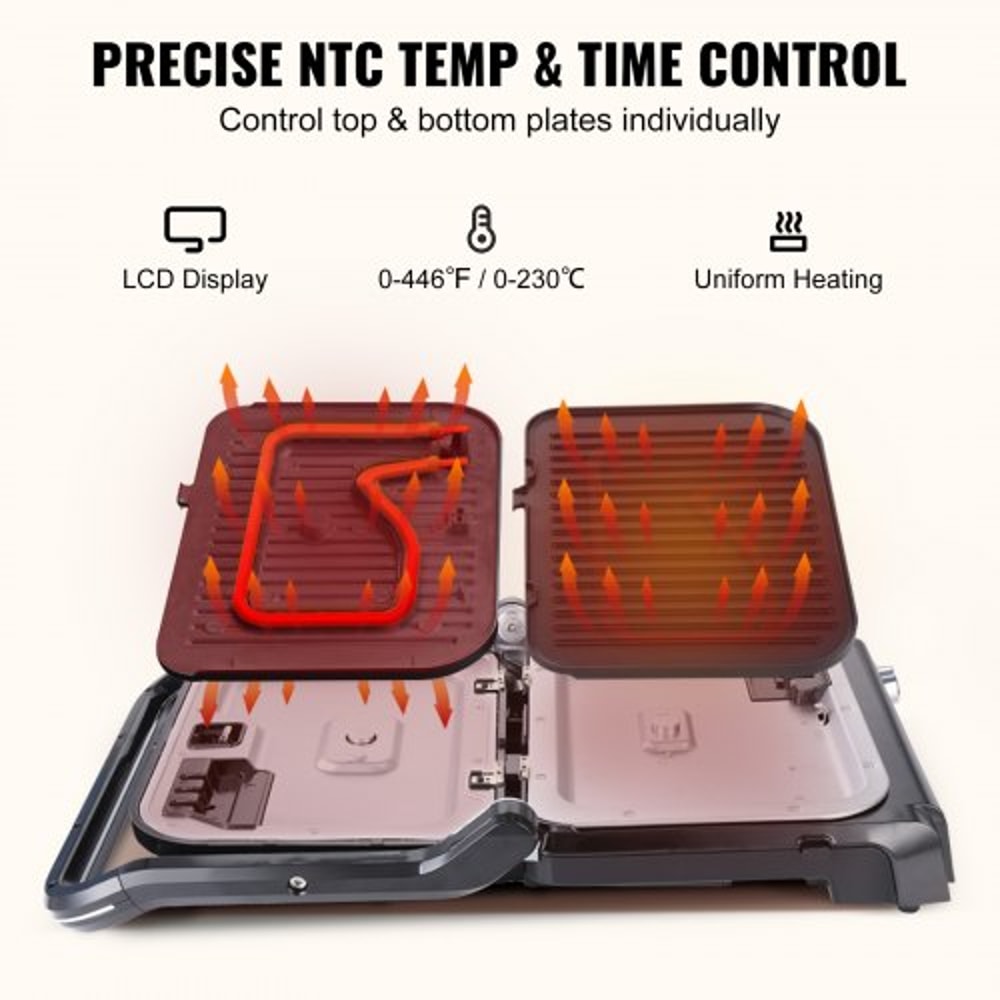 Commercial Stainless Steel Electric Griddle & Indoor Countertop Grill