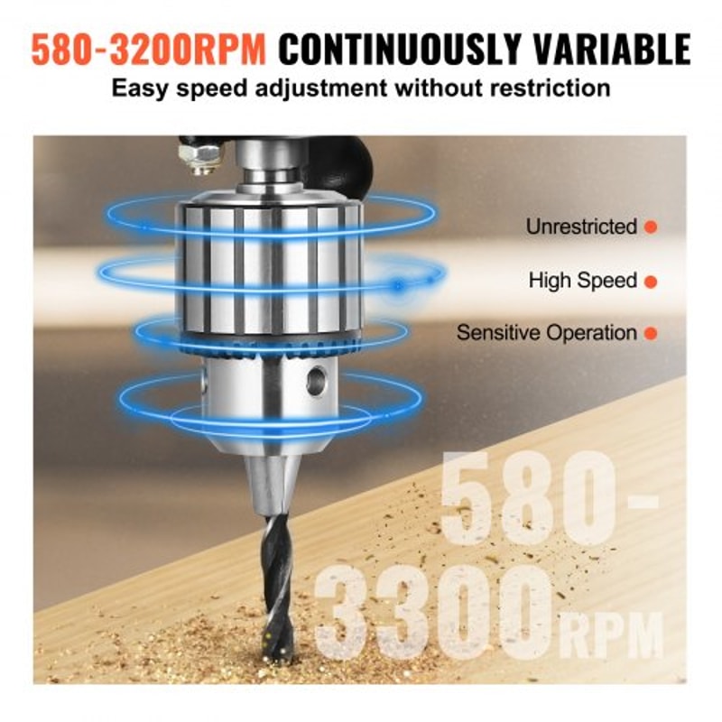 12Inch Benchtop Drill Press With Variable Speed Laser Guide Tilting Worktable 3