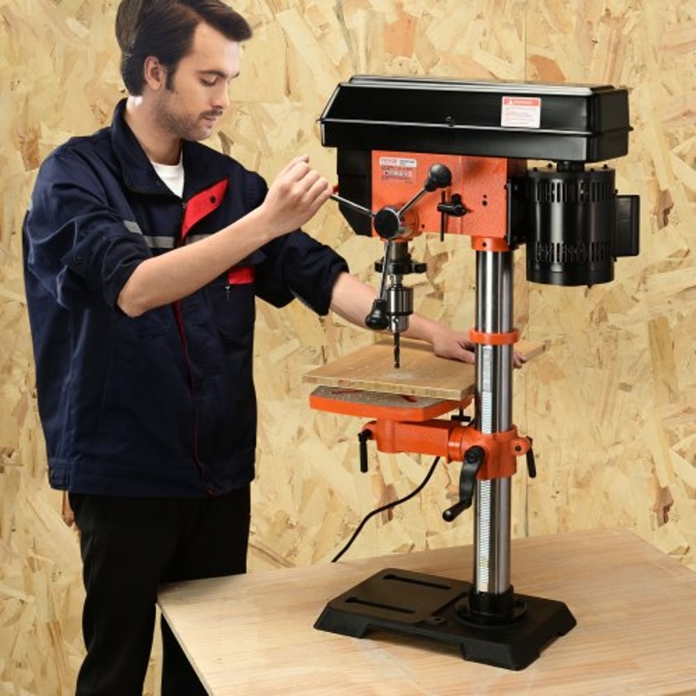 12Inch Benchtop Drill Press With Variable Speed Laser Guide Tilting Worktable 6