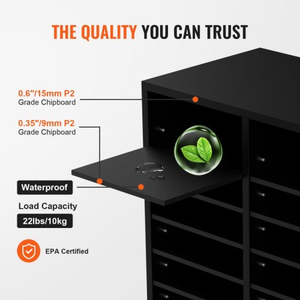 36Compartment Wood Literature Organizer Mail Sorter With Adjustable Shelves For Office And Classro 2