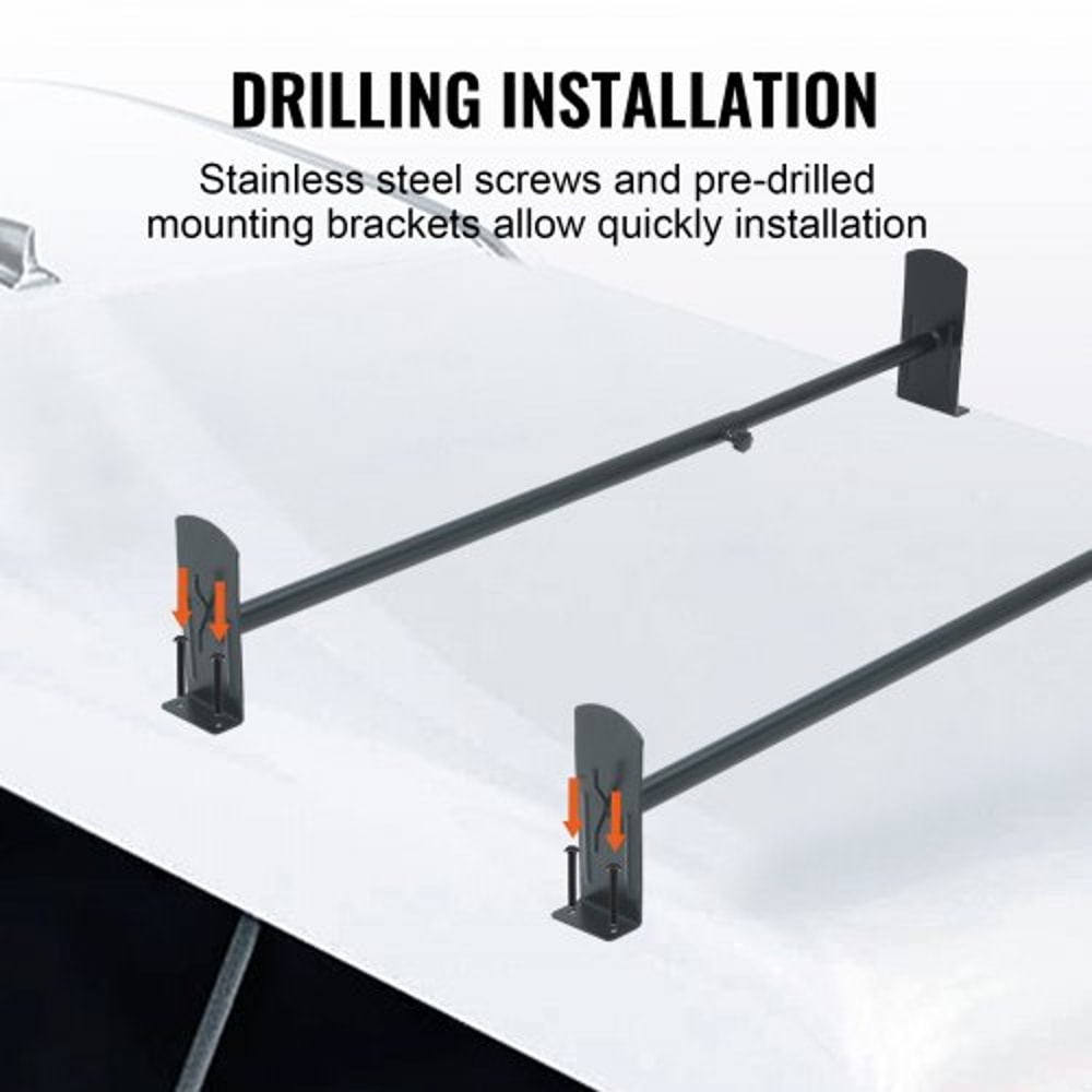 Heavy Duty Adjustable Van Roof Ladder Rack 500 Lbs Capacity Cross Bars 4