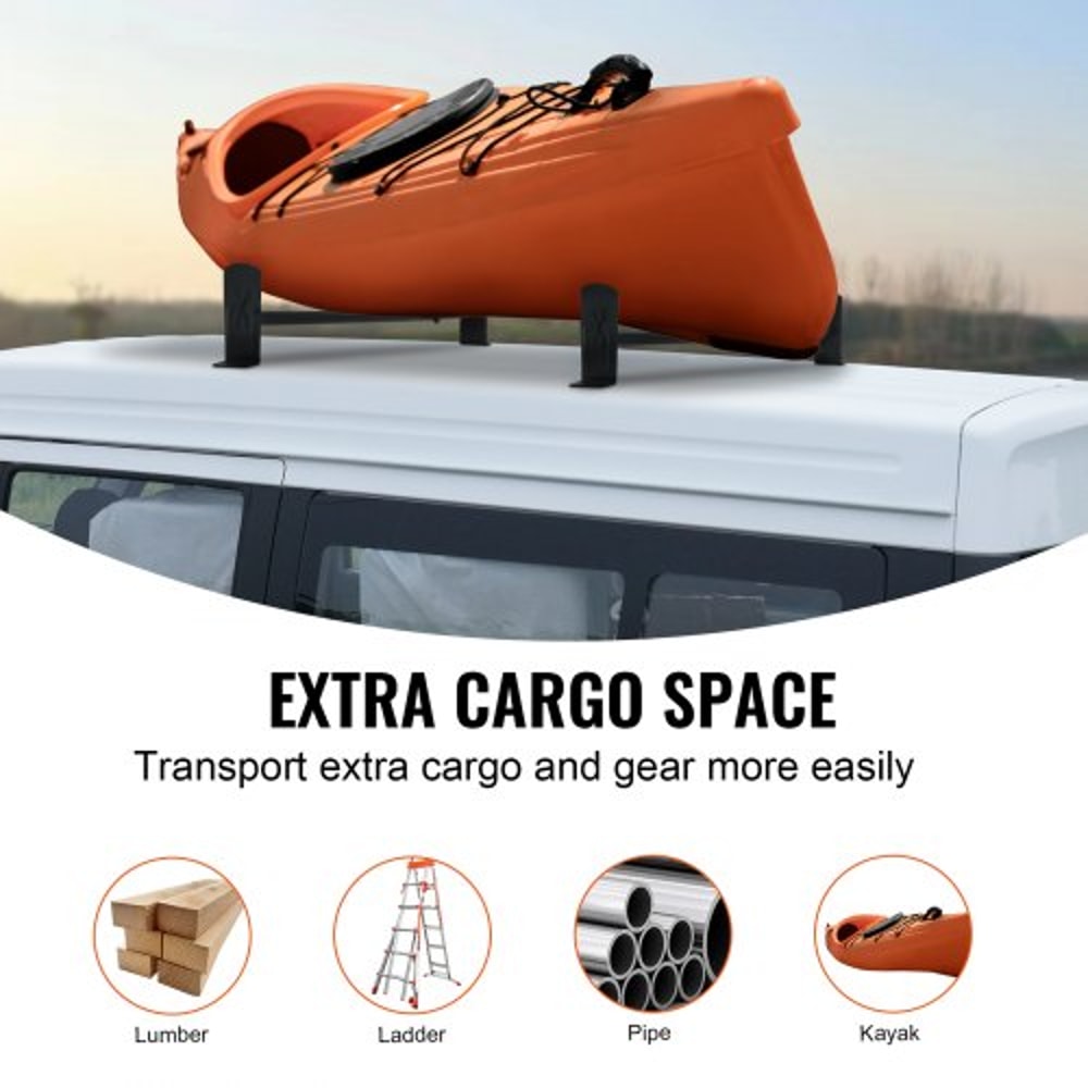 Heavy Duty Adjustable Van Roof Ladder Rack 500 Lbs Capacity Cross Bars 5
