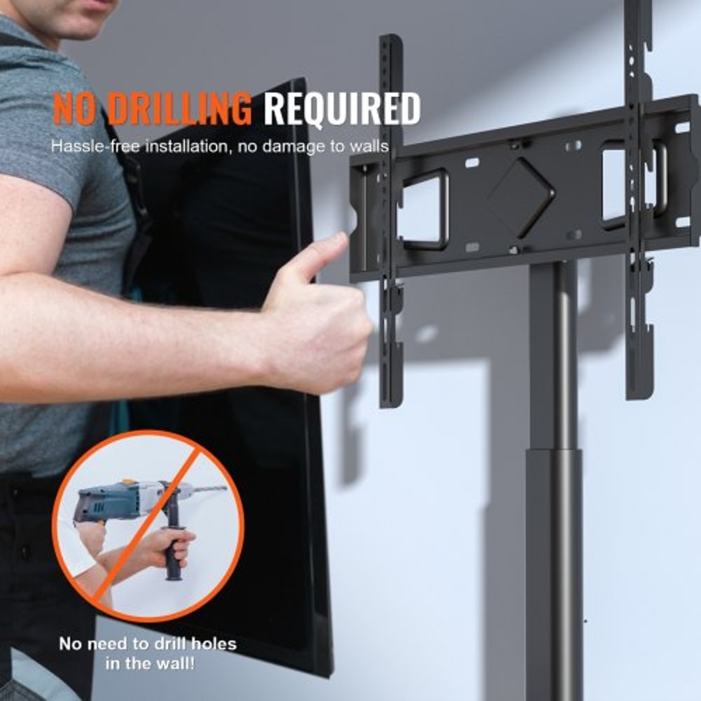Premium Height Adjustable Floor TV Stand With Swivel Mount For TVs 4