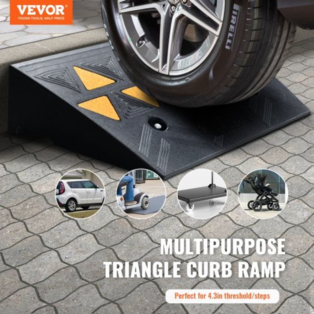 HeavyDuty Rubber Curb Ramp Set 2Pack 15Ton Driveway Wheelchair Threshold Ramp 1