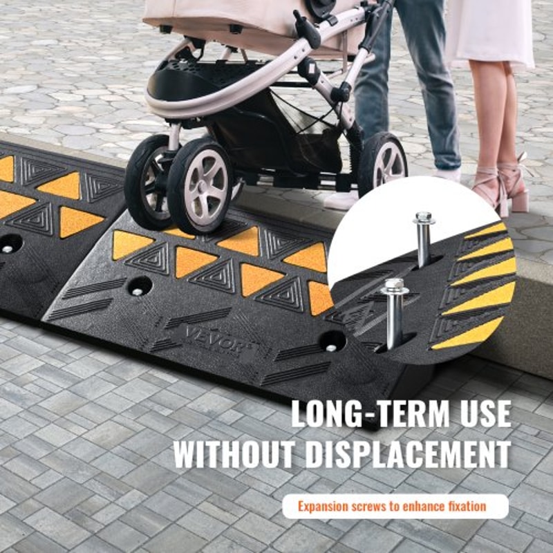 HeavyDuty Rubber Curb Ramp Set 2Pack 15Ton Driveway Wheelchair Threshold Ramp 5