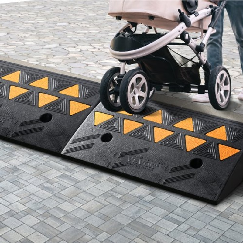 HeavyDuty Rubber Curb Ramp Set 2Pack 15Ton Driveway Wheelchair Threshold Ramp 6