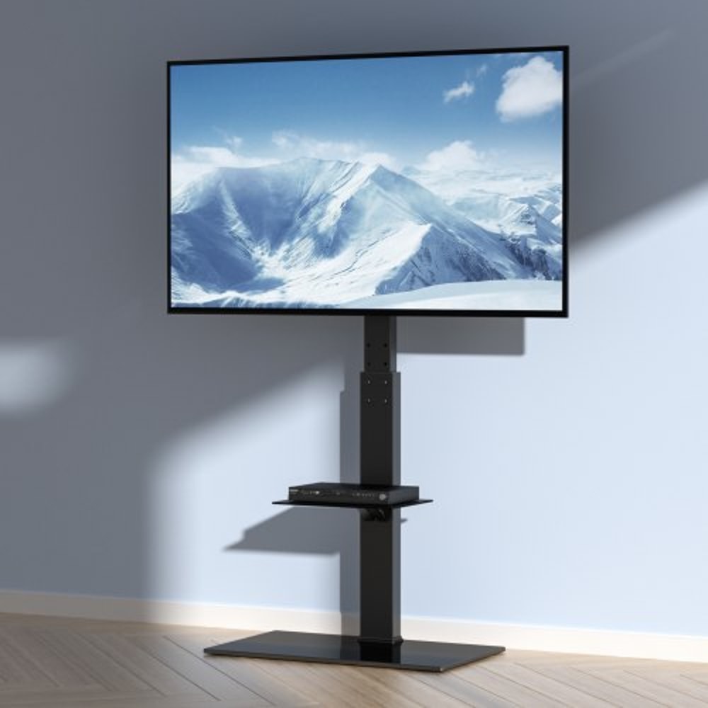 VEVOR Adjustable Swivel TV Floor Stand For 3285 Inch TVs With Tempered Glass Base 6