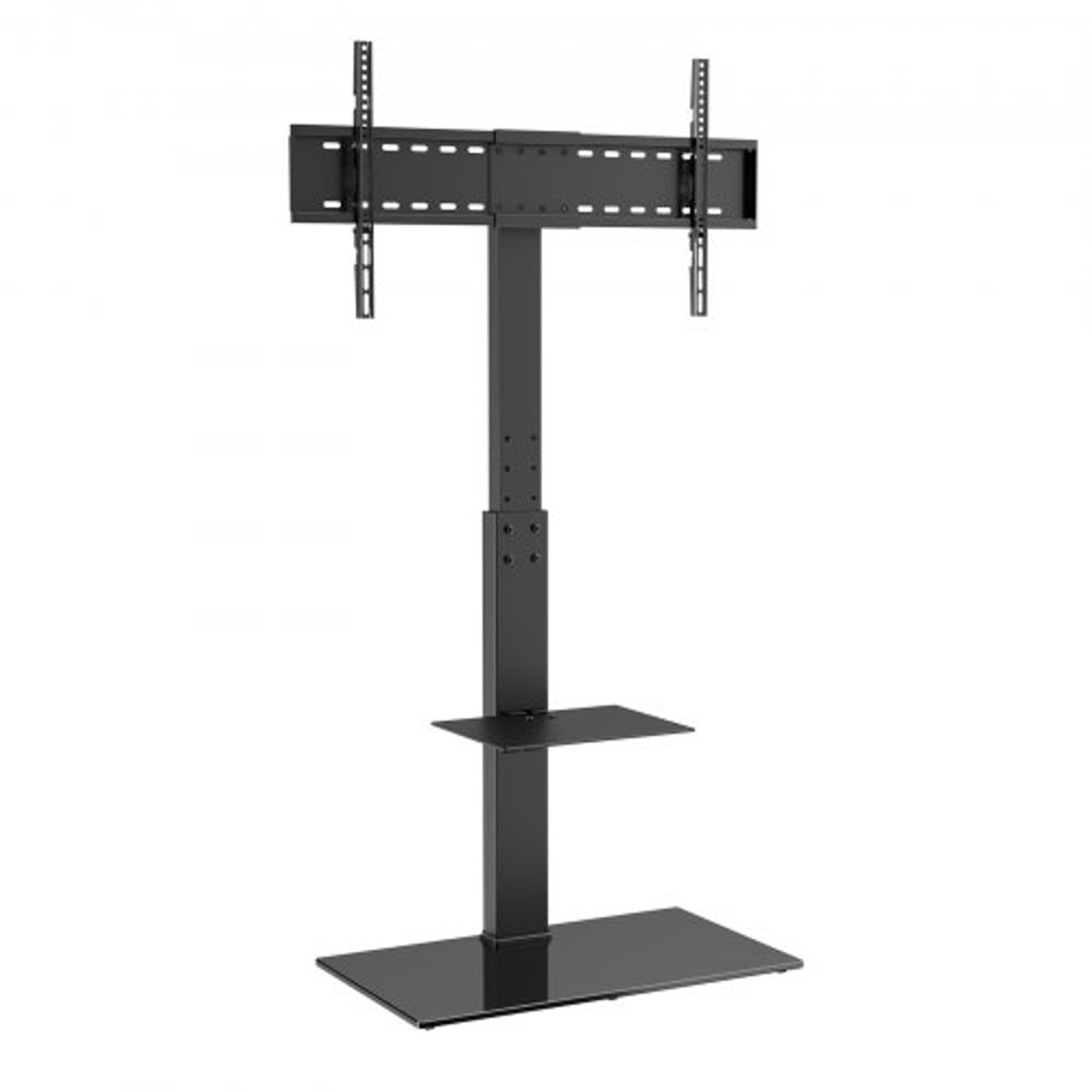 VEVOR Adjustable Swivel TV Floor Stand For 3285 Inch TVs With Tempered Glass Base 7