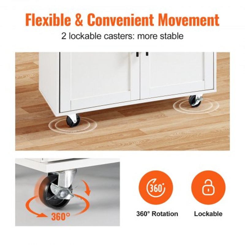Rolling Kitchen Island Cart With Solid Wood Top Drop Leaf Storage Cabinet Locking Wheels 2