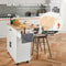 Rolling Kitchen Island Cart With Solid Wood Top Drop Leaf Storage Cabinet Locking Wheels 4