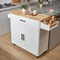 Rolling Kitchen Island Cart With Solid Wood Top Drop Leaf Storage Cabinet Locking Wheels 6