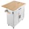 Rolling Kitchen Island Cart With Solid Wood Top Drop Leaf Storage Cabinet Locking Wheels 7