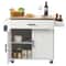 Rolling Kitchen Island Cart With Solid Wood Top Drop Leaf Storage Cabinet Locking Wheels 9