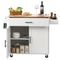 Rolling Kitchen Island Cart With Solid Wood Top Drop Leaf Storage Cabinet Locking Wheels 9