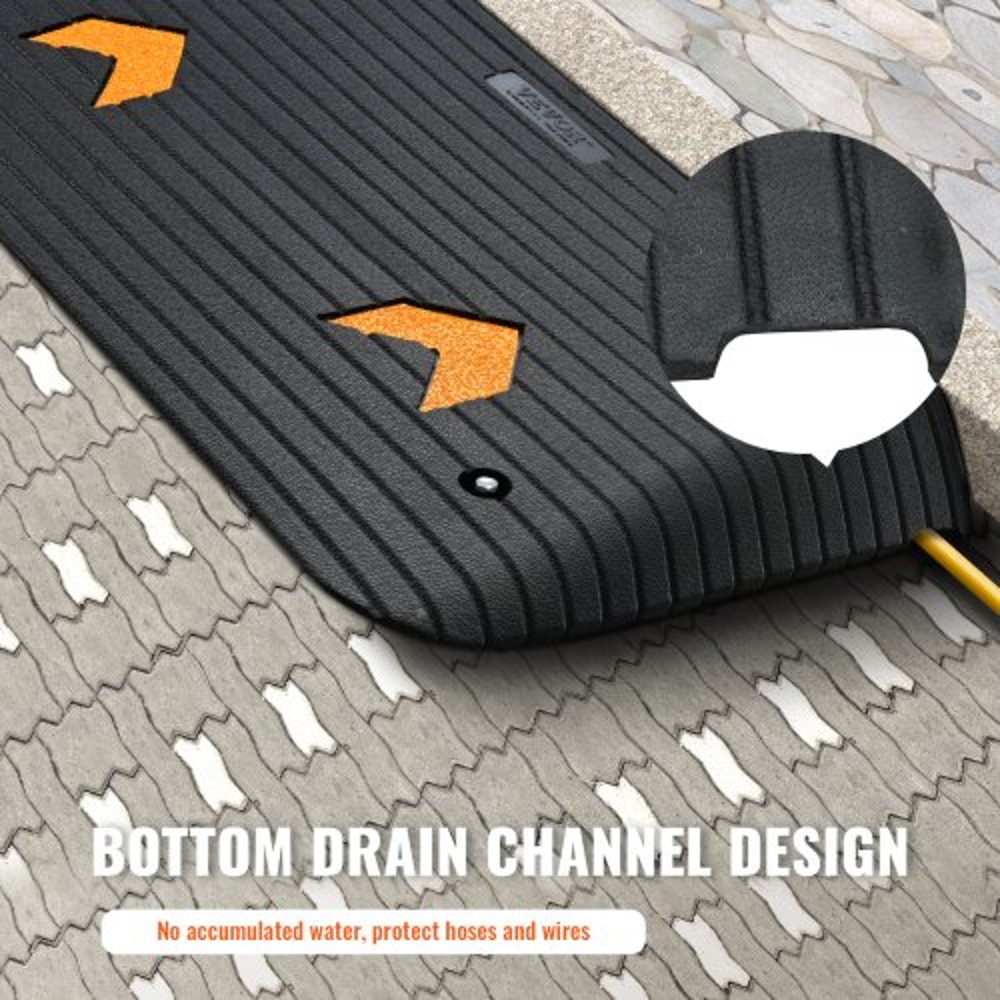 Heavy Duty Rubber Threshold Ramp Rise NonSlip Wheelchair Door Ramp 4