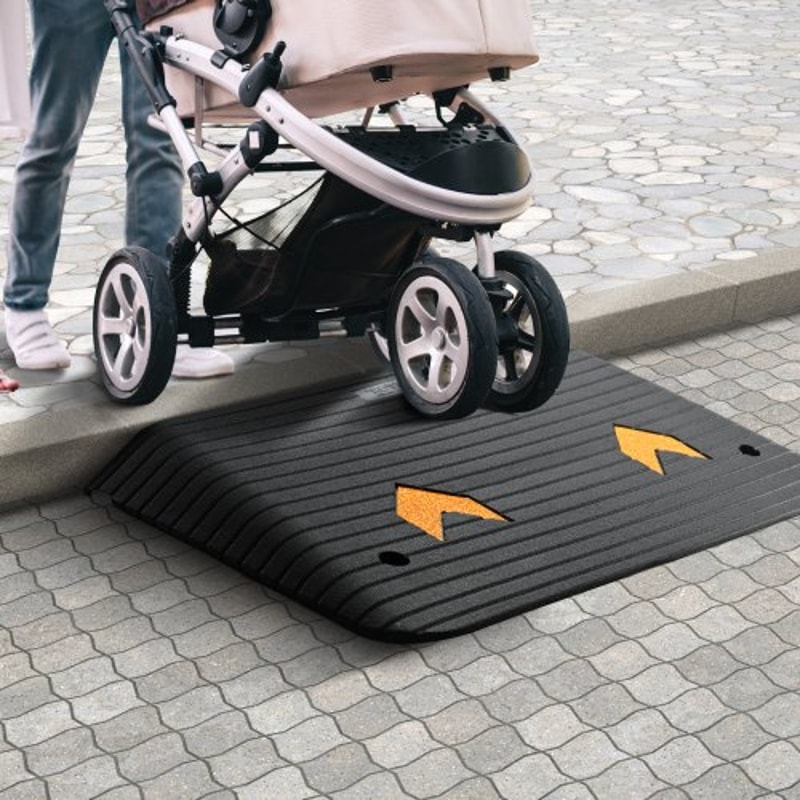 Heavy Duty Rubber Threshold Ramp Rise NonSlip Wheelchair Door Ramp 6