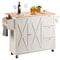 Rolling Kitchen Island Cart With Solid Wood Top Drop Leaf Storage Cabinet 0