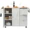Rolling Kitchen Island Cart With Solid Wood Top Drop Leaf Storage Cabinet 9