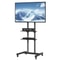 Adjustable Mobile TV Stand For TVs With Wheels Dual Trays 0