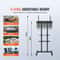 Adjustable Mobile TV Stand For TVs With Wheels Dual Trays 2