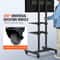 Adjustable Mobile TV Stand For TVs With Wheels Dual Trays 3