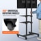Adjustable Mobile TV Stand For TVs With Wheels Dual Trays 3