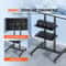 Adjustable Mobile TV Stand For TVs With Wheels Dual Trays 4