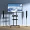 Adjustable Mobile TV Stand For TVs With Wheels Dual Trays 6