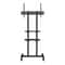 Adjustable Mobile TV Stand For TVs With Wheels Dual Trays 9