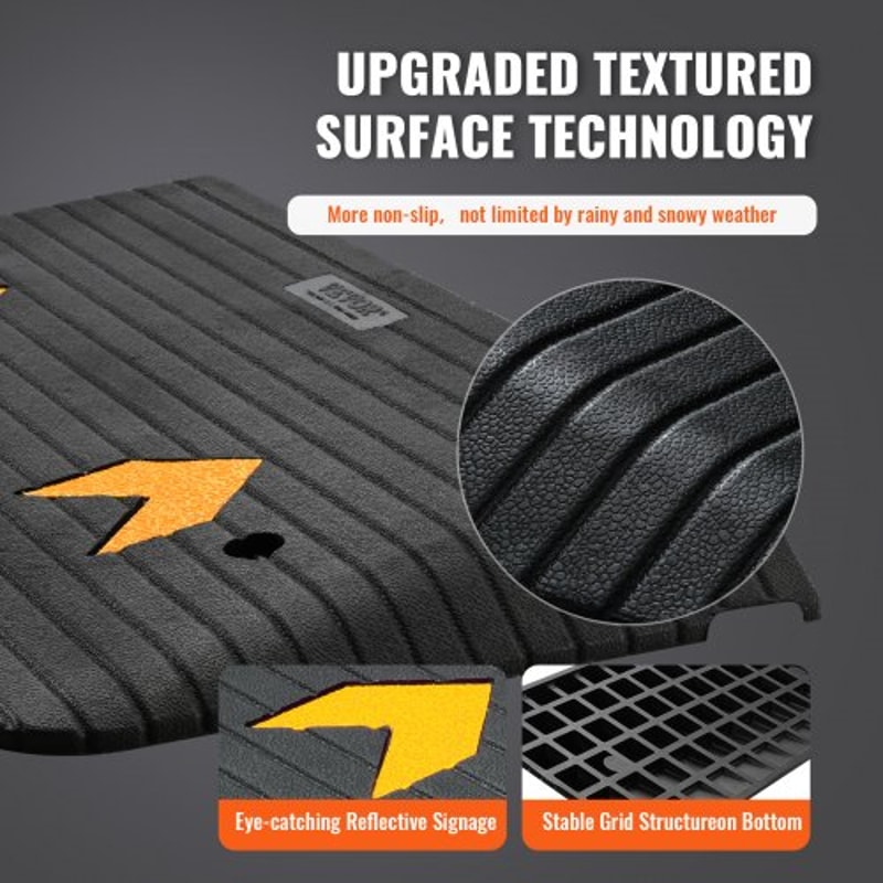 Heavy Duty Rubber Threshold Ramp Smooth Wheelchair Curb Access 3