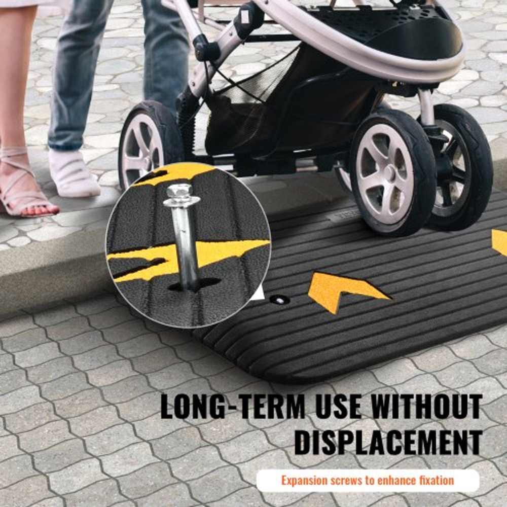 Heavy Duty Rubber Threshold Ramp Smooth Wheelchair Curb Access 1