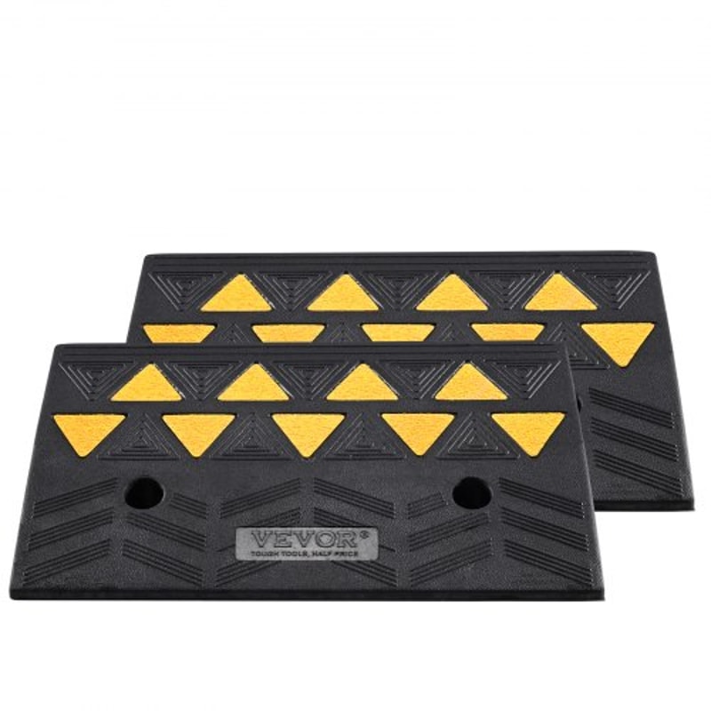 Heavy Duty Rubber Curb Ramp Set Rise Driveway Wheelchair Threshold Ramps 2Pack 7