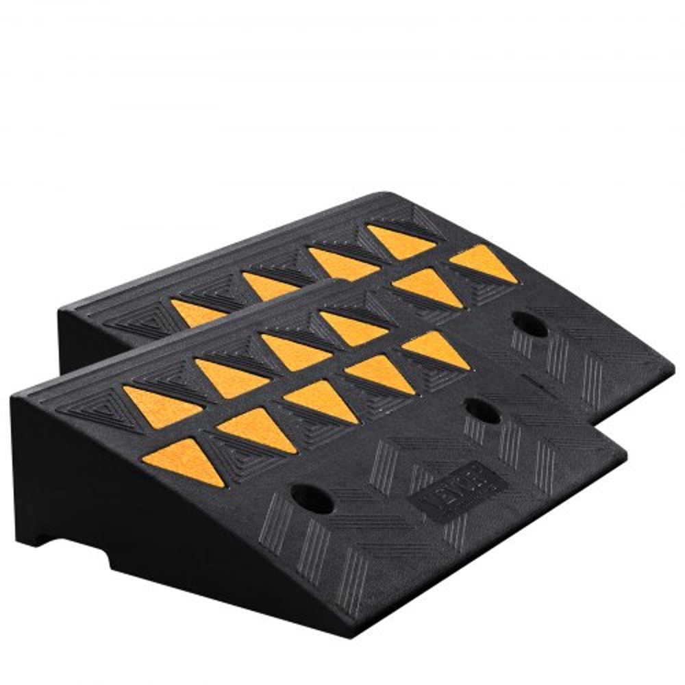 Heavy Duty Rubber Curb Ramp Set Rise Driveway Wheelchair Threshold Ramps 2Pack 9