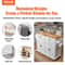 Prestige Rolling Kitchen Island Cart With Solid Wood Top Storage Cabinet 1
