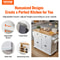 Prestige Rolling Kitchen Island Cart With Solid Wood Top Storage Cabinet 1