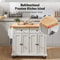 Prestige Rolling Kitchen Island Cart With Solid Wood Top Storage Cabinet 5