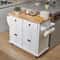 Prestige Rolling Kitchen Island Cart With Solid Wood Top Storage Cabinet 6